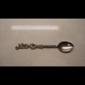 Vintage Demitasse Spoon Standing Lion With Crown ~ Made In Italy